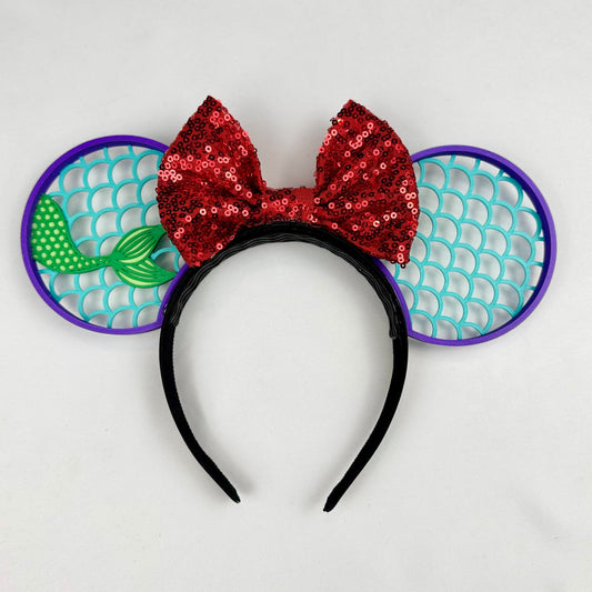 Mermaid Princess Mouse Ears Headband - 3d printed