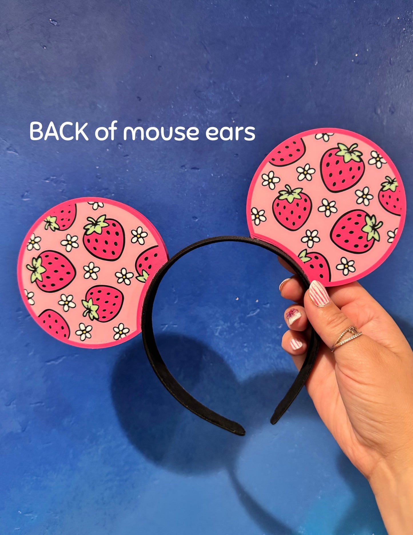 Strawberry Bear Mouse Ears Headband - 3d printed