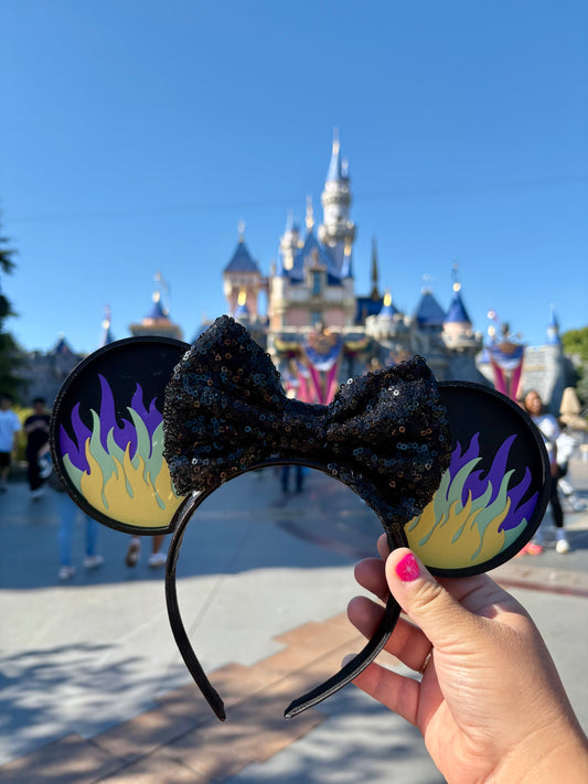 Dragon Fire Mouse Ears Headband - 3d printed