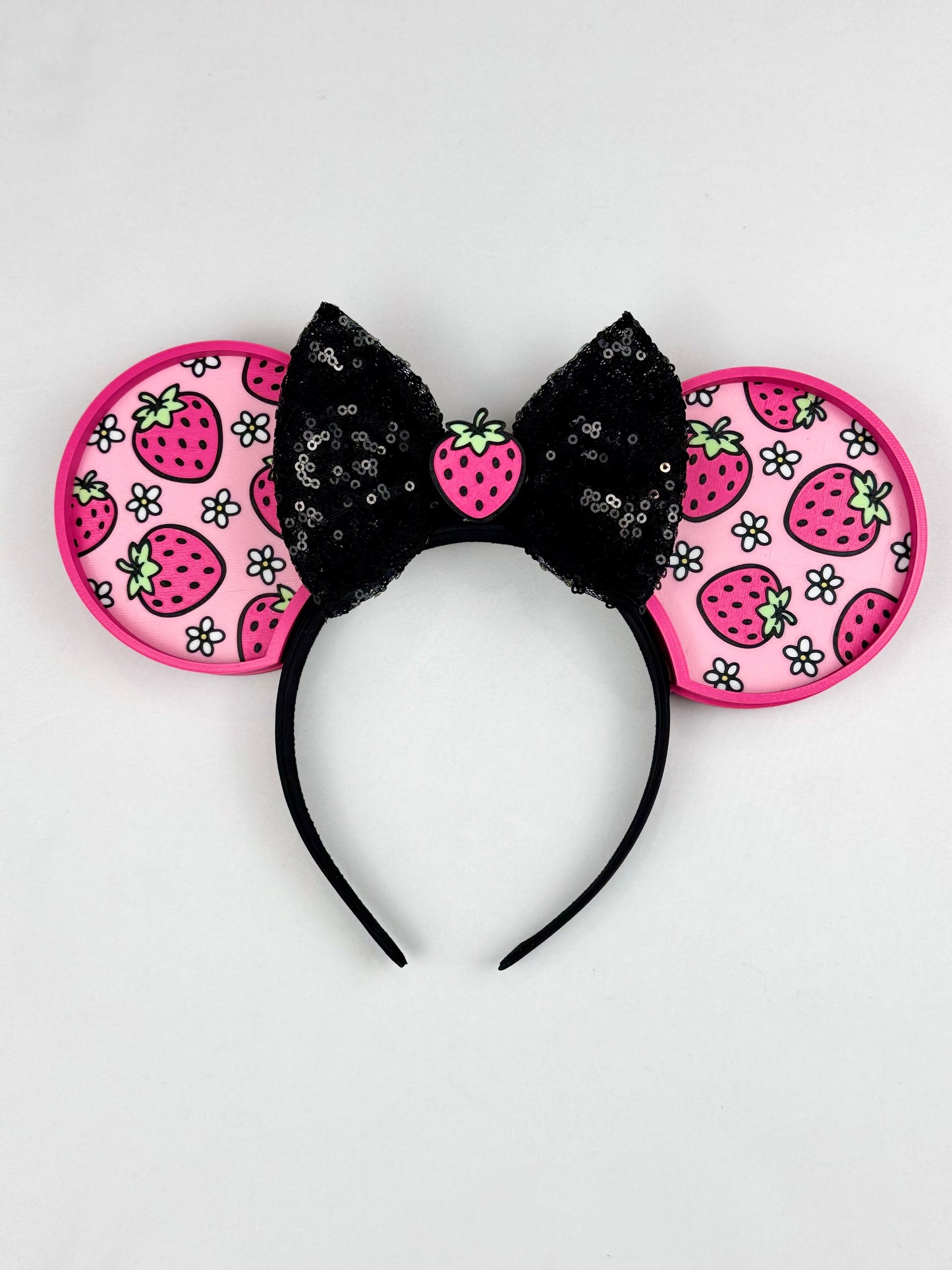 Strawberry Bear Mouse Ears Headband - 3d printed