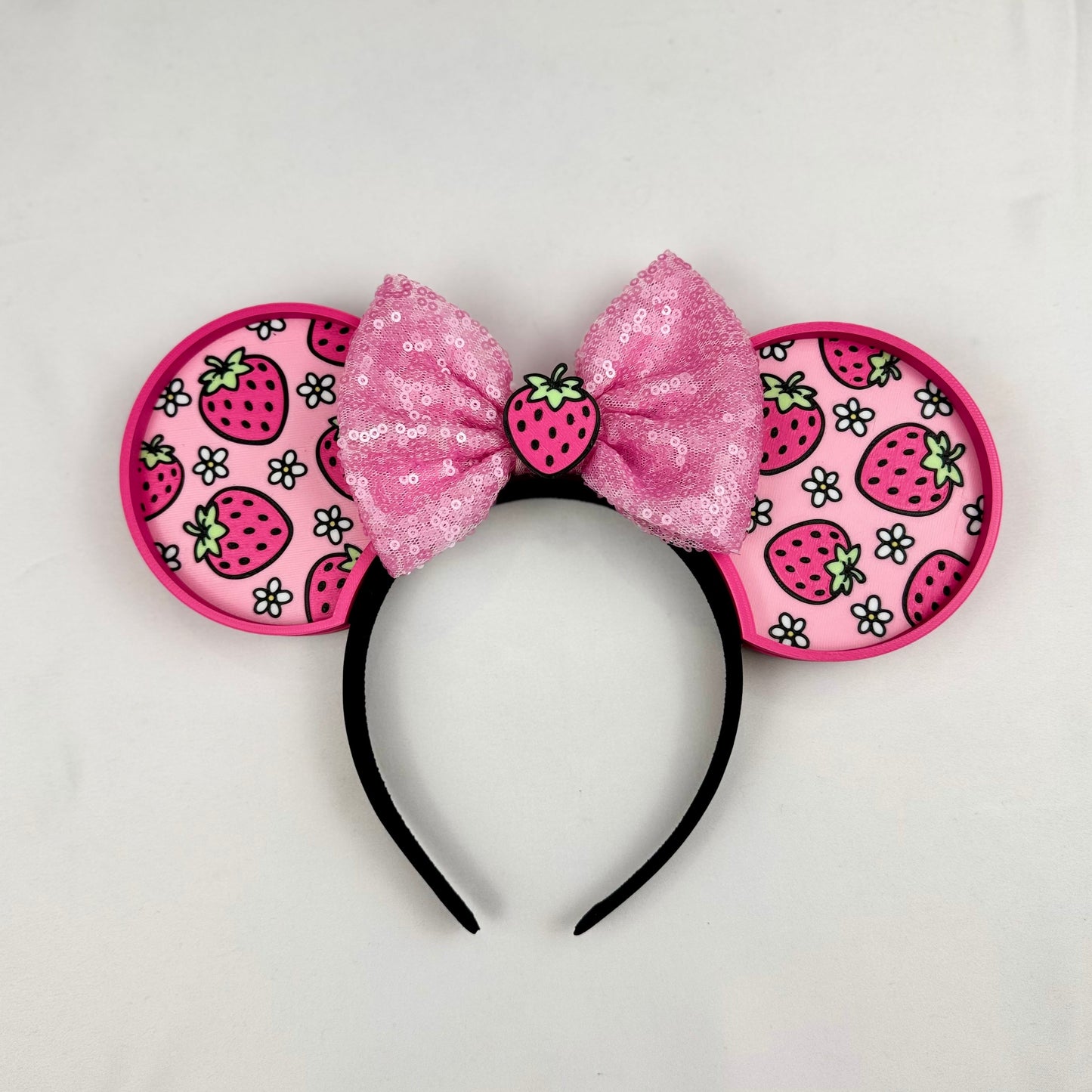 Strawberry Bear Mouse Ears Headband - 3d printed