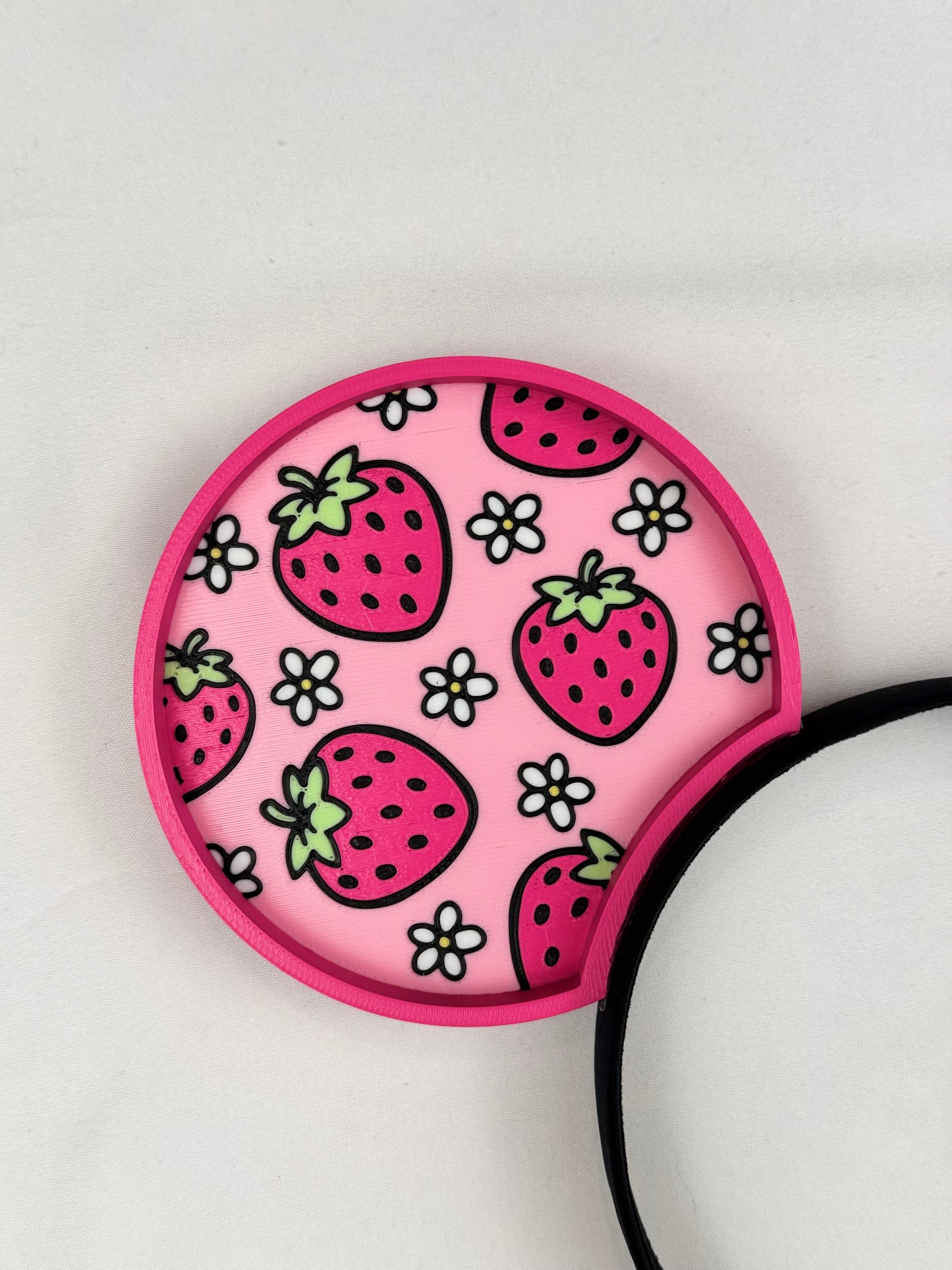 Strawberry Bear Mouse Ears Headband - 3d printed