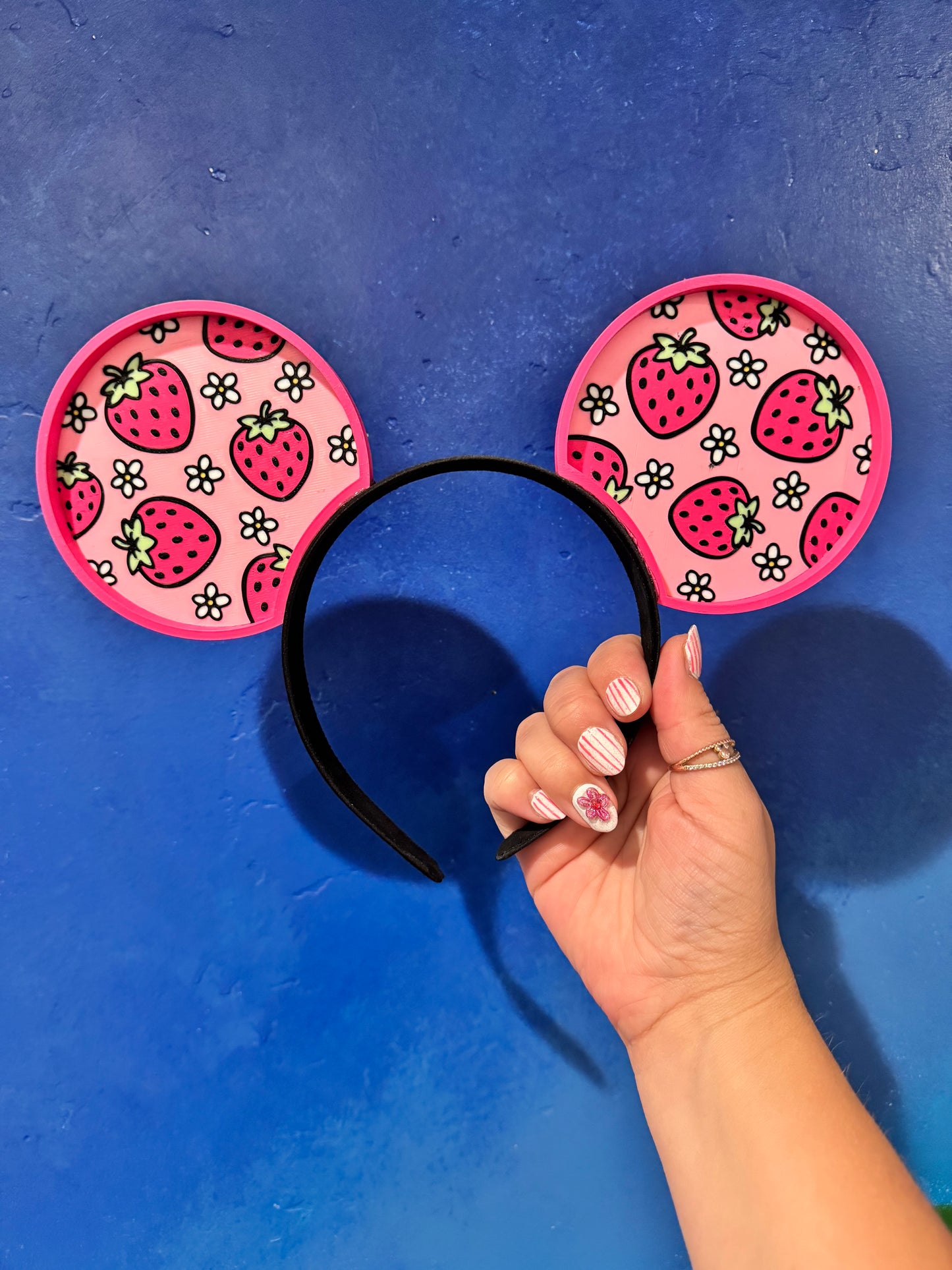 Strawberry Bear Mouse Ears Headband - 3d printed