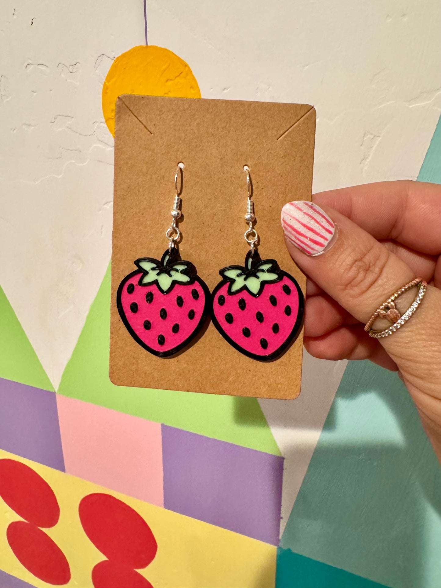 Strawberry Earrings - 3d printed