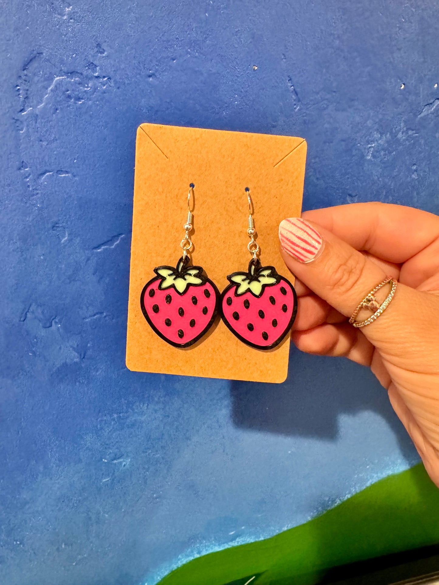 Strawberry Earrings - 3d printed