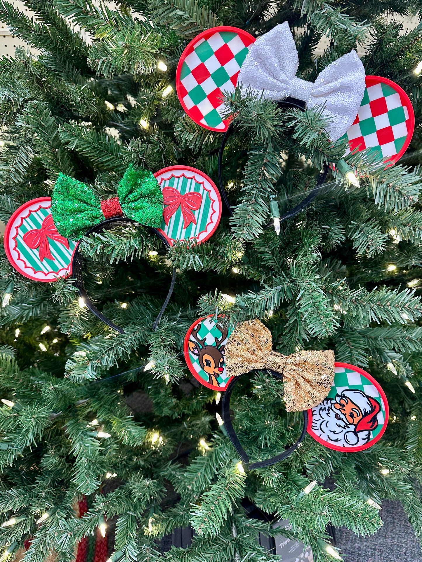 Santa Mouse Ears Headband - 3d printed - Christmas