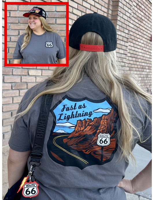 Route 66 Fast as Lightning T-shirt - multiple colors