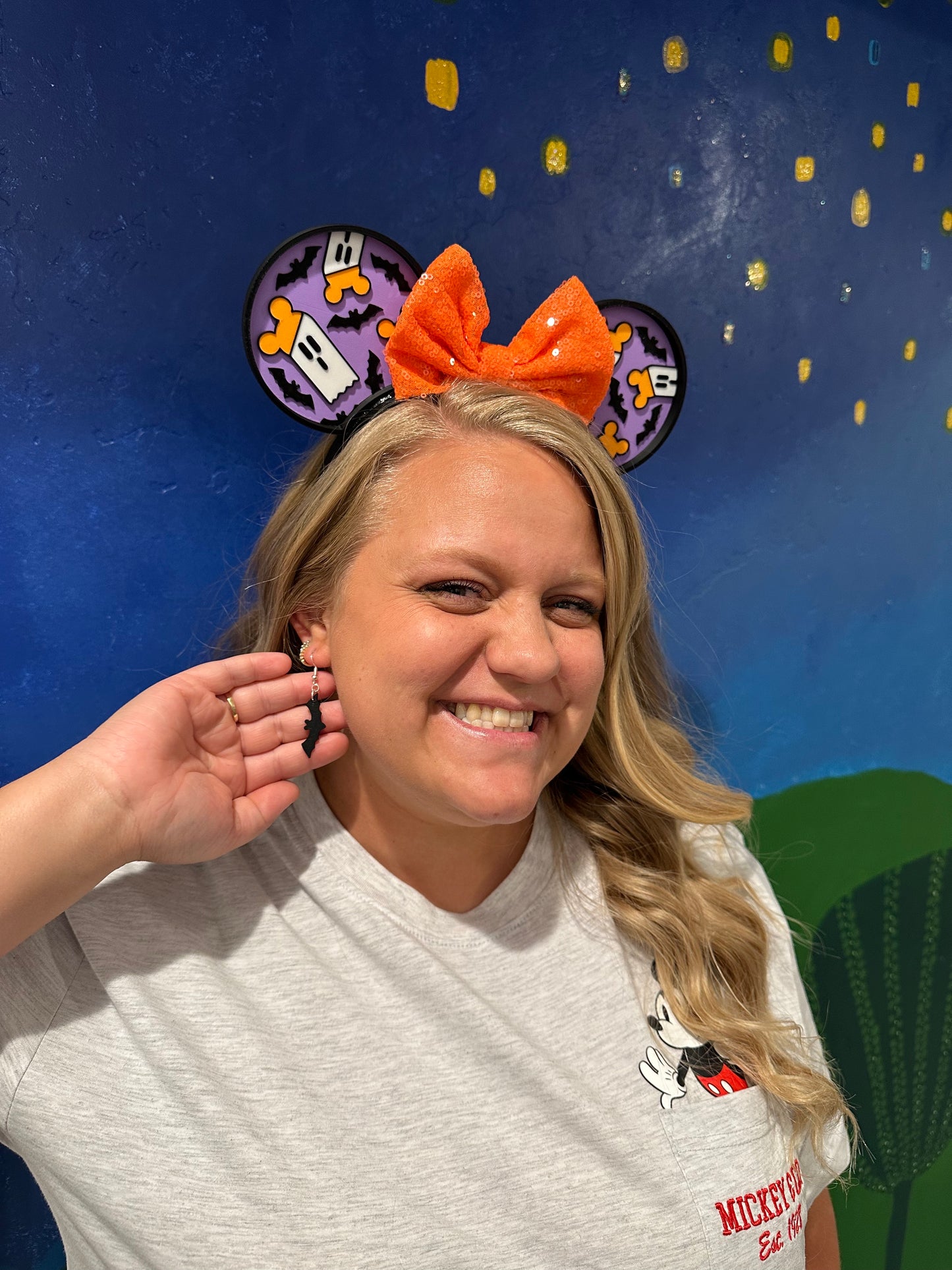 Halloween Bat Earrings - 3d printed