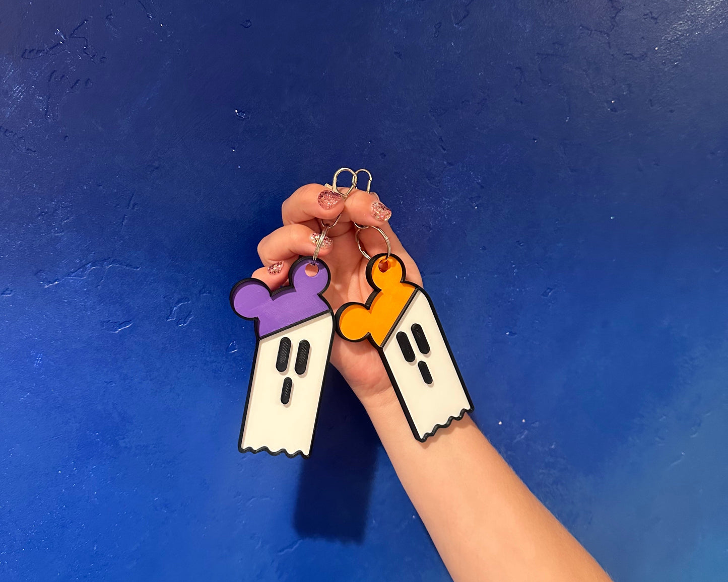 Happy Haunts Ghost Keychain - 3d printed - pick one - Halloween