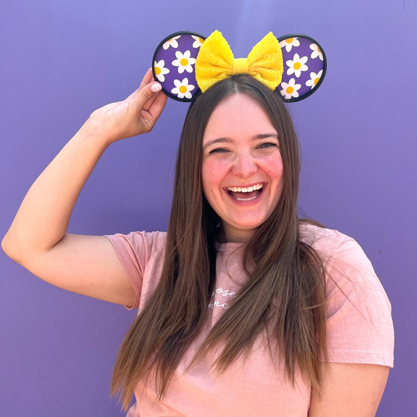 Set of 3 ears - Daisy Girl Mouse Ears Headband - Purple, Teal and Pink - 3D printed