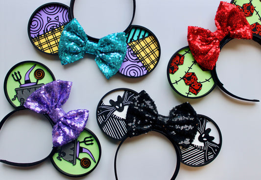 Set of 4 Ears - Nightmare Collection - 3D Printed Mouse Ears