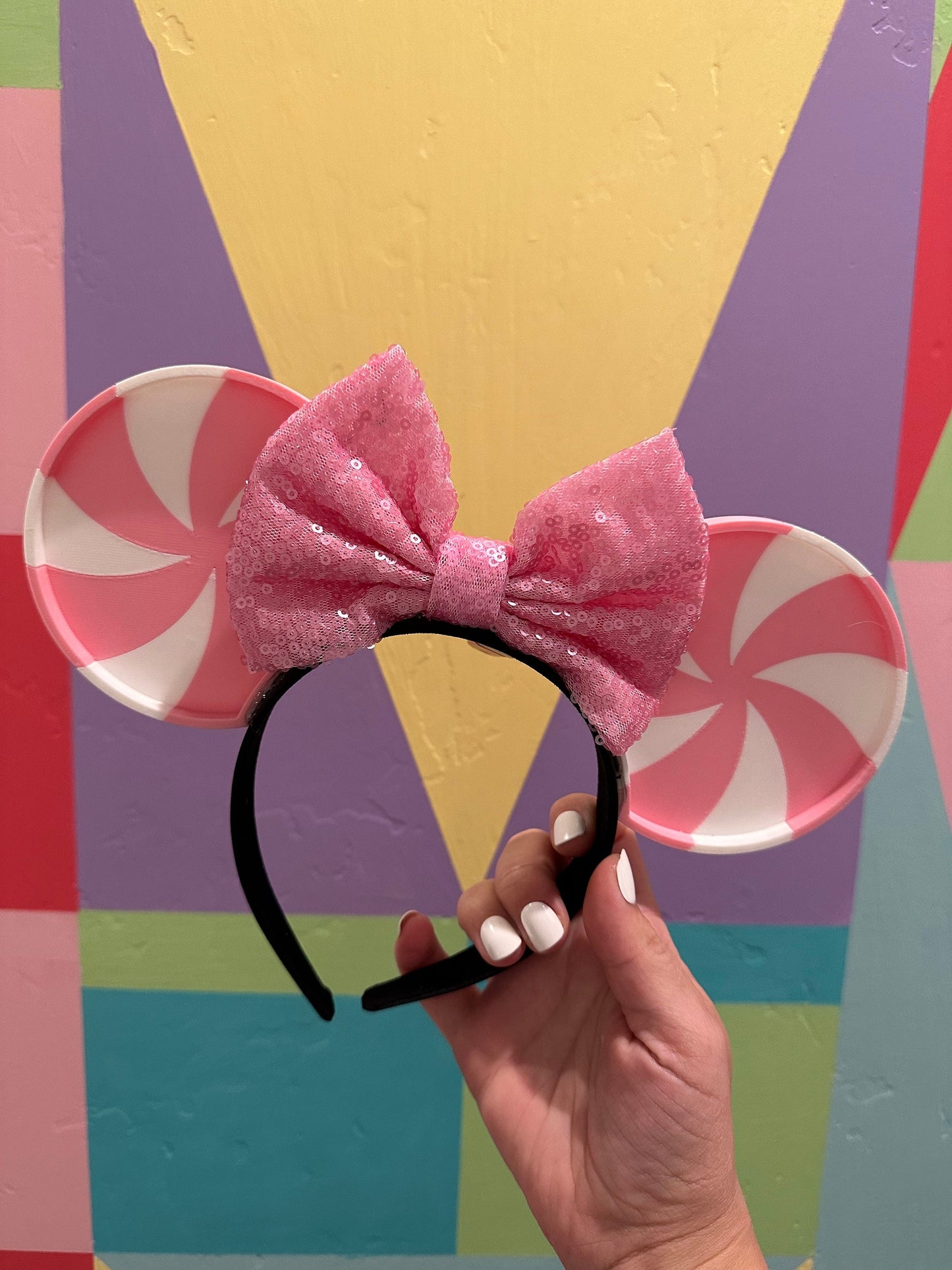 Peppermint Swirl - Red or Pink - Cute 3D Printed Mouse Ears