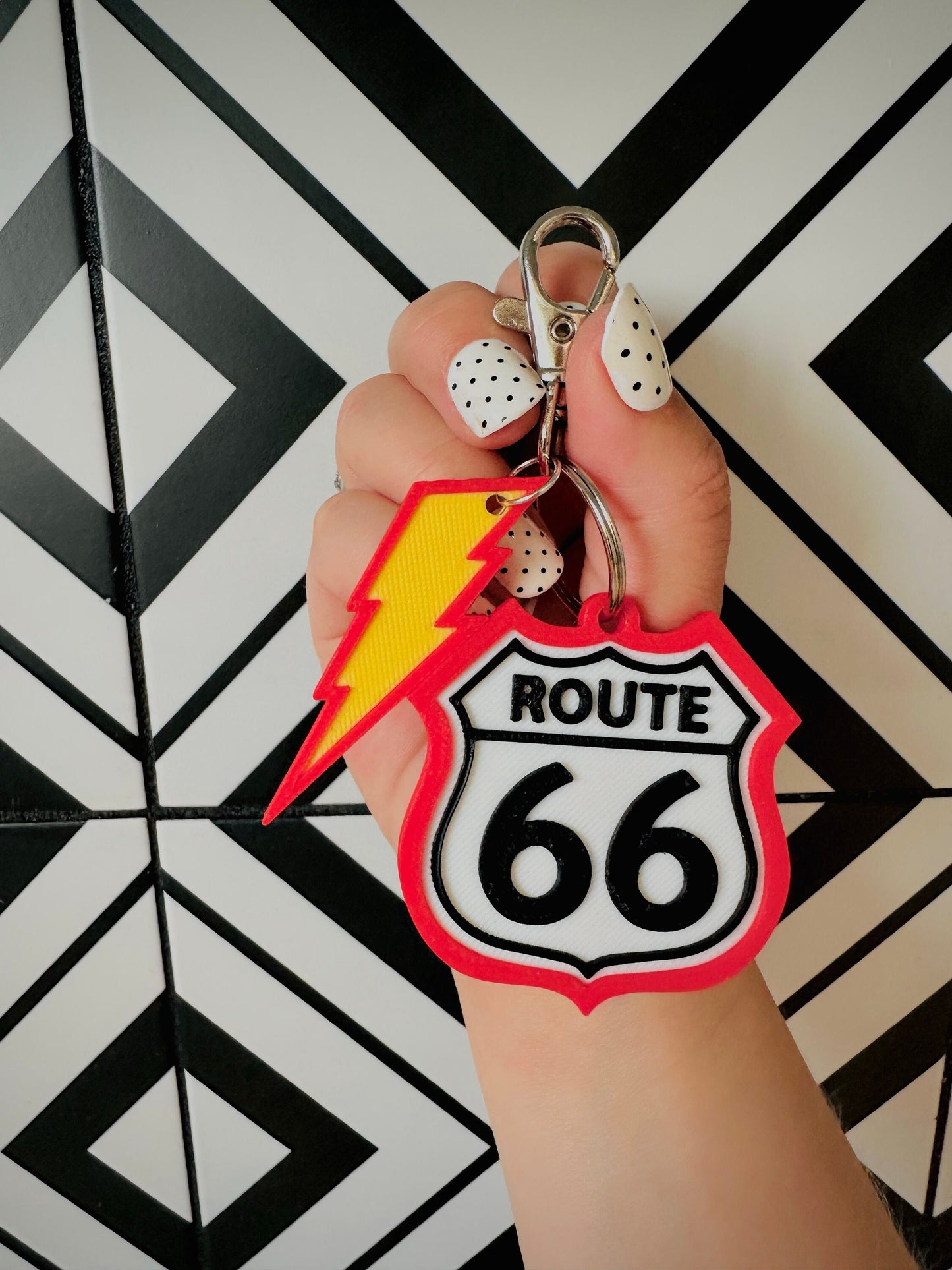 Route 66 Keychain - 3D printed