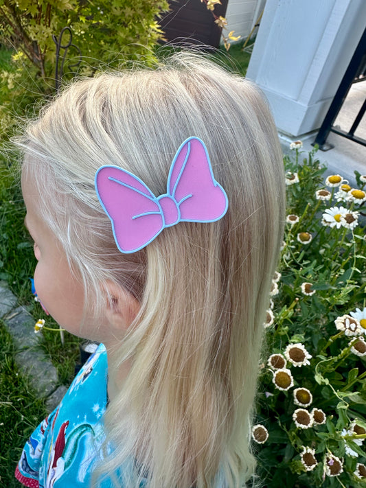 Little Bo Peep bow hair clips - set of 2 barrettes - 3d printed