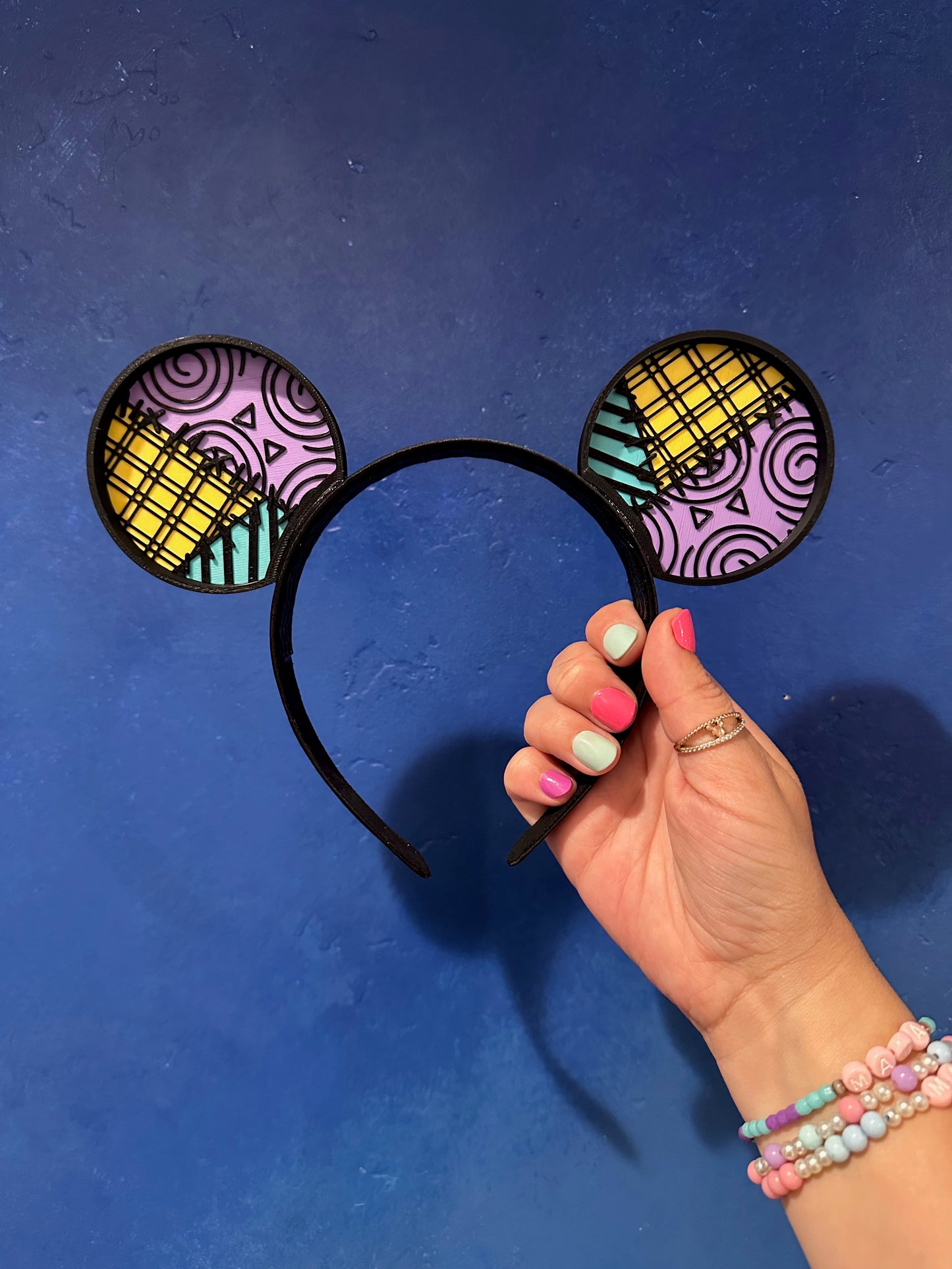 KID Patchwork Princess Mouse Ears Headband - 3d printed